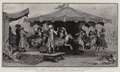 La giostra, visitatori eleganti a una fiera di campagna nel XVIII secolo da Frederik Hendrik Kaemmerer