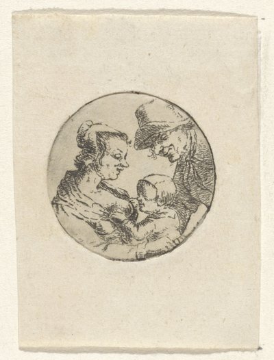 Uomo e donna con bambino da Frederik Hendrik Weissenbruch