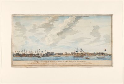 Veduta della città di Paramaribo e del Forte Zeelandia da Frederik Jägerschiöld (signed by artist)