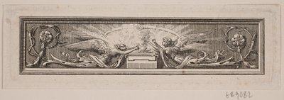 Ornamento con altare e due angeli da Frederik Ludvig  Bradt