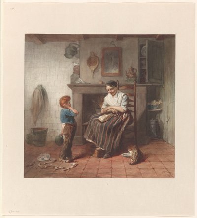 Interno con un bambino, un aquilone e una donna da Frederik Willem Zürcher