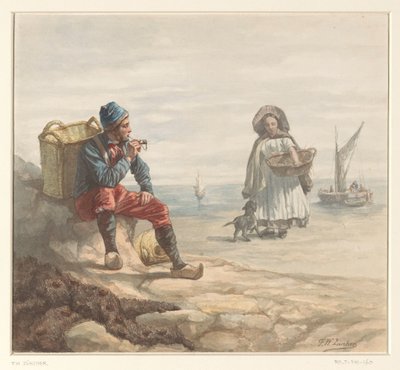 Pescatori sulla spiaggia da Frederik Willem Zürcher