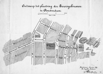Progetto per una borsa merci, Amsterdam, situazione. Novembre 1879 da Frederik Willem van Gendt