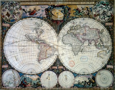 Planisfero di Frederic de Witt (XVII secolo) da Frederik de (after) Wit
