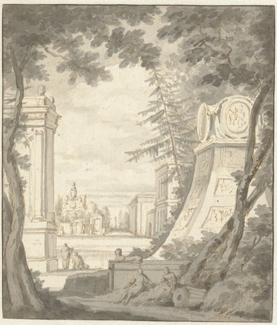 Paesaggio fantastico con architettura classicista da Frederik de Moucheron