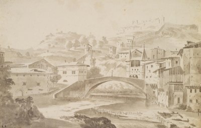 Vienne, vicino a Lione. Pont Saint-Martin sul fiume Gère. A sinistra Prieuré de Saint-Martin, a destra Porte de la Rochette e il castello Pipet da Frederik de Moucheron