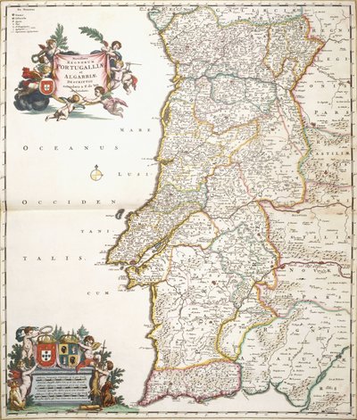 Mappa che mostra il Portogallo da Frederik de Wit