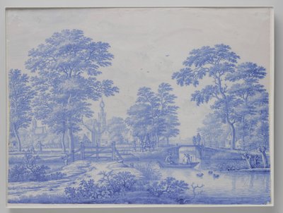 Targa con veduta di Overschie vicino a Rotterdam da Frederik van Frytom (attributed to)
