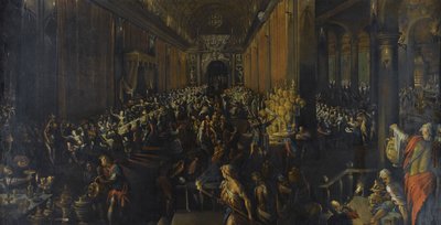 Il banchetto di Baldassarre, 1596 da Frederik van Valckenborch