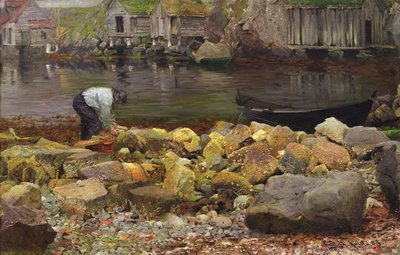 Vicino alla capanna del pescatore da Fredrik Kolstoe