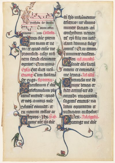 Foglio di manoscritto dal Messale di Beauvais da French 13th Century