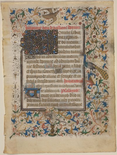 Foglio di manoscritto da un libro d