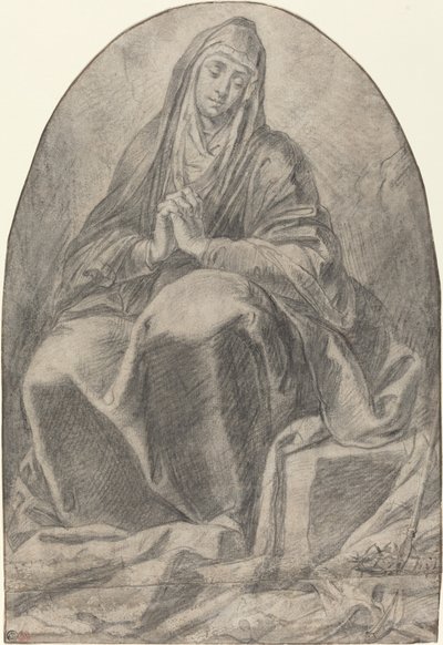 La Vergine Addolorata Contempla gli Strumenti della Passione da French 17th Century