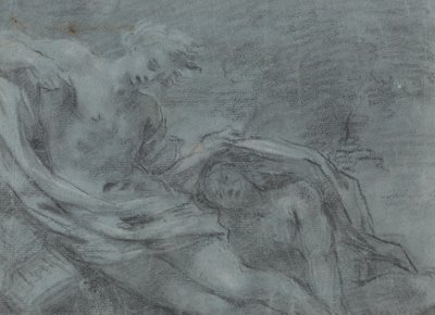 Due Figure Reclinate [verso] da French 17th Century
