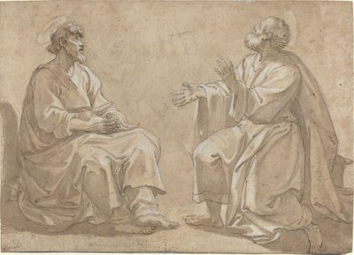 Due Santi Seduti da French 17th Century