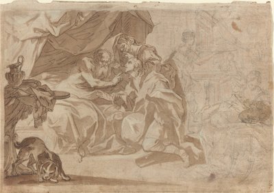 Giacobbe e Rebecca davanti a Isacco da French 18th Century