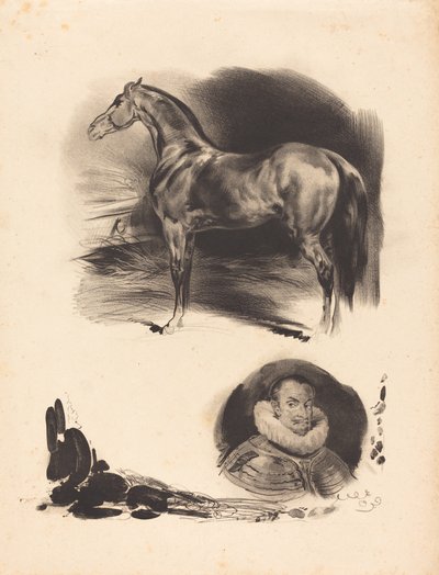 Schizzi di un Cavallo e un Nobile da French 19th Century