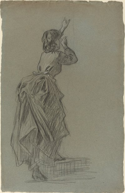 Giovane Donna che Sale un Gradino da French 19th Century