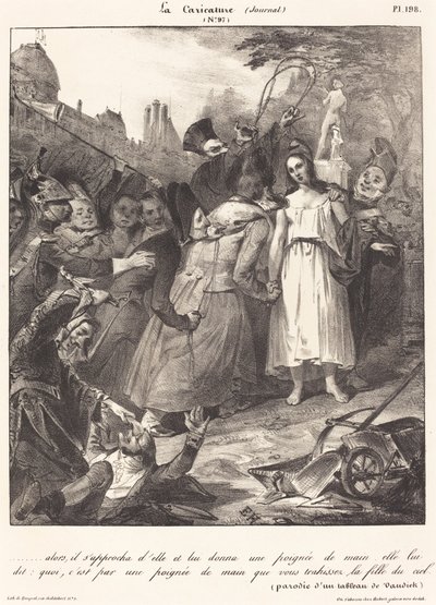 ...allora, si avvicinò a lei: Parodia del tradimento di Cristo di van Dyck da French 19th Century