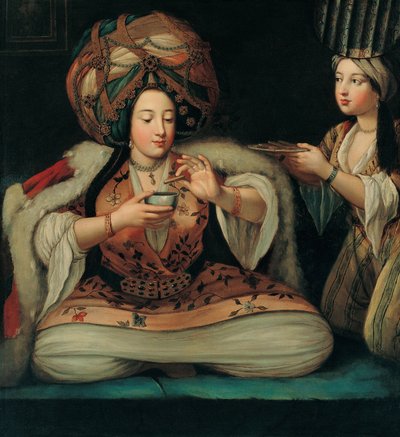 Godendo il caffè, inizio XVIII secolo da French Master