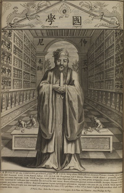 Ritratto del pensatore e filosofo sociale cinese Confucio 551 a.C. 479 a.C. da French Master