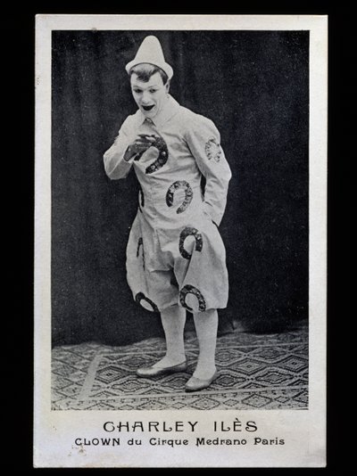 Clown Charley Iles (1876-?) del circo Medrano a Parigi, circa 1910, cartolina, Francia, XX secolo da French Photographer