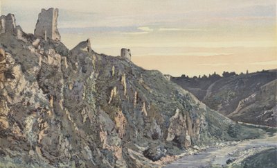 Crozant, rovine del castello sul bordo della Creuse, vista nord-est da French Photographer