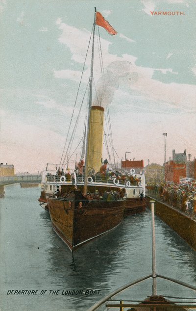 Partenza della barca per Londra a Yarmouth da French Photographer