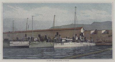Cacciatorpediniere nel porto di Tolone, Francia da French Photographer