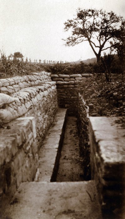 Prima Guerra Mondiale (1914-1918): vista di un modello di trincea "Trincea di Lemberg", Hautebraye (Oise) da French Photographer