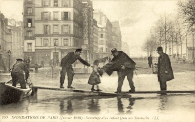 Alluvione di Parigi, Francia, gennaio 1910 da French Photographer