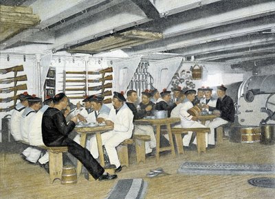 Marina francese, fine XIX secolo: Il pasto dei marinai - Bibl. des Arts deco. da French Photographer