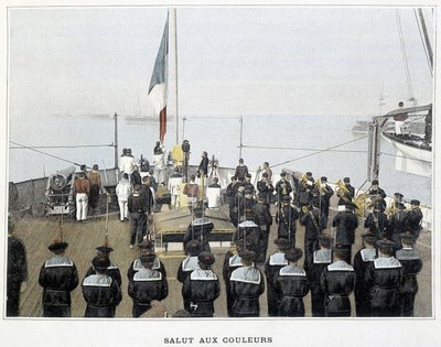 Marina francese, fine XIX secolo: saluto ai colori - Bibl. des Arts Deco da French Photographer