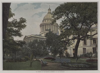 Giardino del preside del Lycée Henri IV e la cupola del Pantheon, Parigi da French Photographer