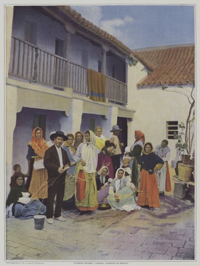 Tessitori gitani a Triana, un sobborgo di Siviglia (litografia a colori) da French Photographer