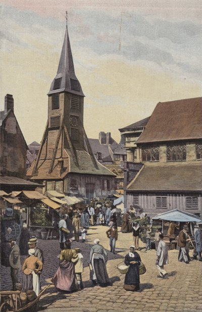 Honfleur, La piazza del Mercato e la Chiesa di Santa Caterina da French Photographer