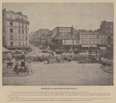 La Comune di Parigi, Barricata del Boulevard de Belleville da French Photographer