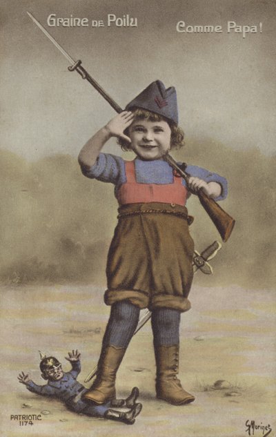 Bambino vestito da soldato da French Photographer