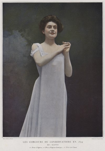 Mademoiselle Hatto, cantante premiata ai concorsi del Conservatorio di Parigi, 1899 da French Photographer