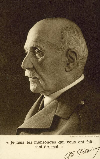 Maresciallo Philippe Pétain, soldato francese e leader della Francia di Vichy da French Photographer