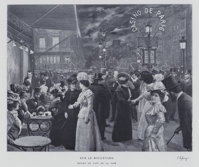 Sul boulevard fuori dal Cafe de la Paix, Parigi da French Photographer