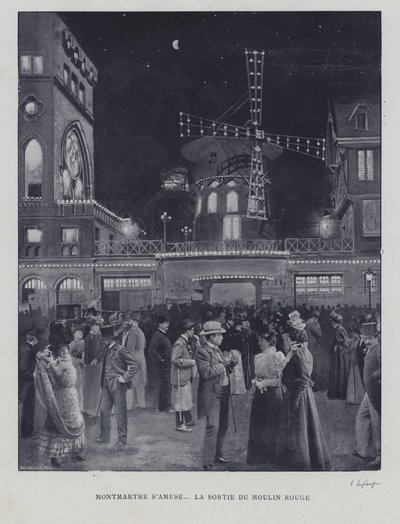 Fuori dal Moulin Rouge, Montmartre, Parigi da French Photographer
