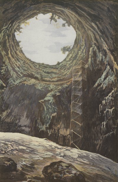 Padirac, Orifizio e interno del baratro, visti dal basso da French Photographer