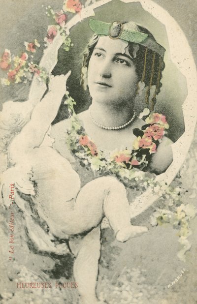 Ritratto di una donna incorniciata da un cherubino da French Photographer