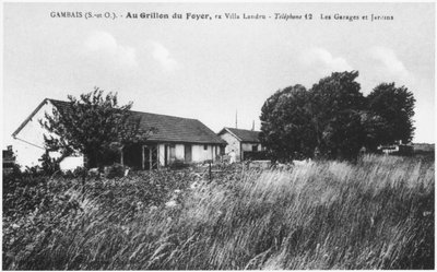 Cartolina raffigurante la casa di Henri Desire Landru (1869-1922) a Gambais da French Photographer