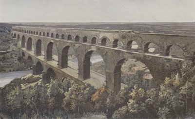 Remoulins, ponte-acquedotto romano, sopra il Gardon da French Photographer