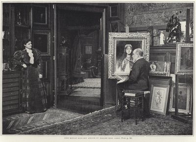 Rose Caron mentre il suo ritratto viene dipinto da Leon Bonnat da French Photographer