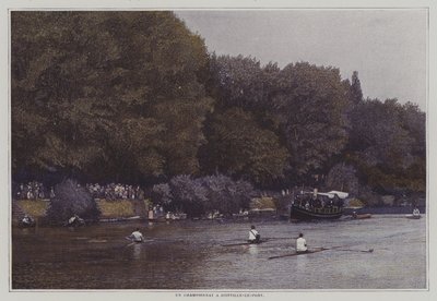 Campionato di canottaggio sul fiume Marna a Joinville-le-Pont, Francia da French Photographer
