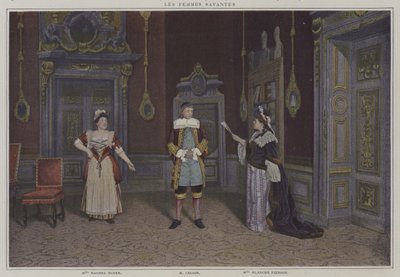 Scena da una produzione di Les Femmes Savantes, di Molière da French Photographer