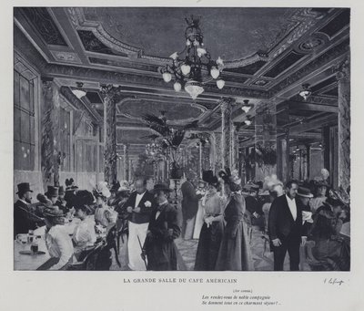 La grande sala del Café Americain, Parigi da French Photographer